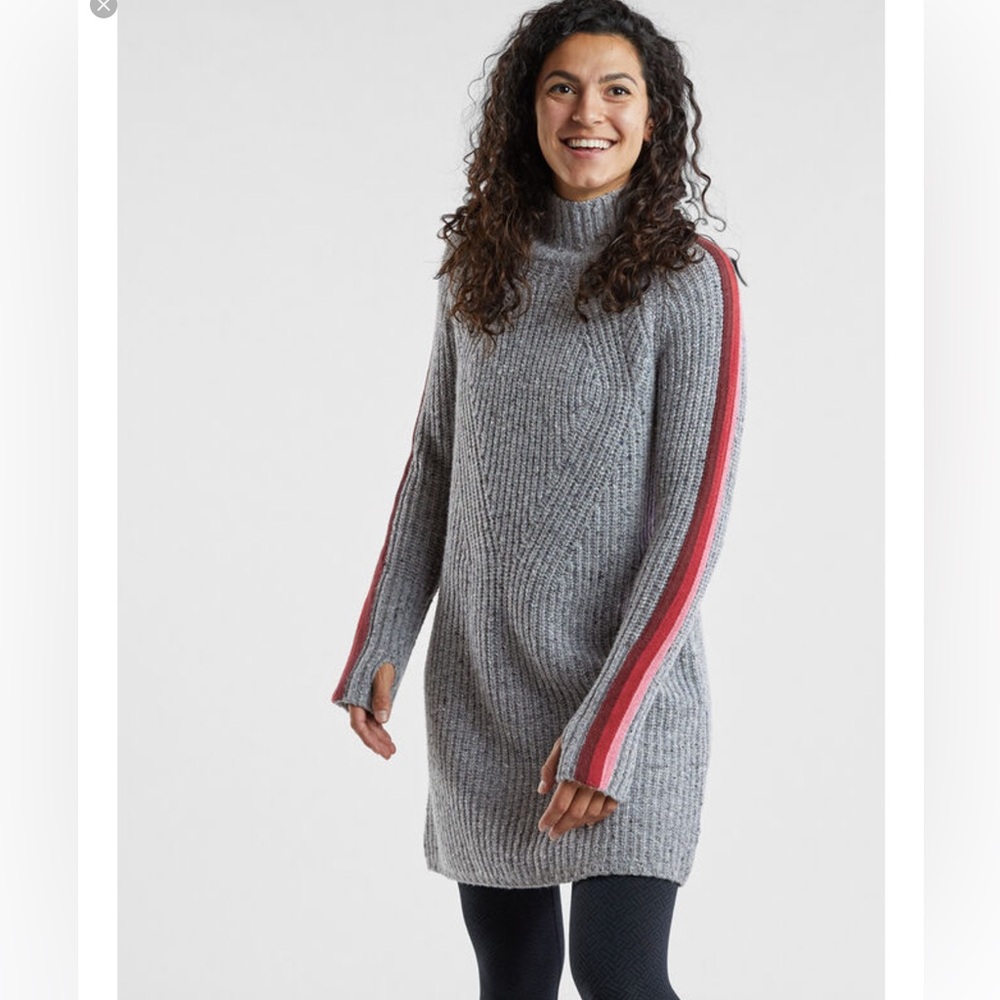 Krimson Klover Title Nine Groomer Long Sleeve Dress Merino Wool Gray Size Medium